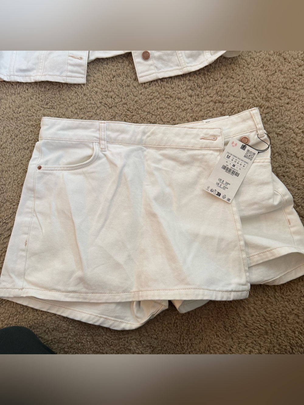 Zara White Denim Skort